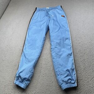 Ellesse Track Pants Mens Medium Blue Nylon Side Stripe Drawstring Jogger Warm Up